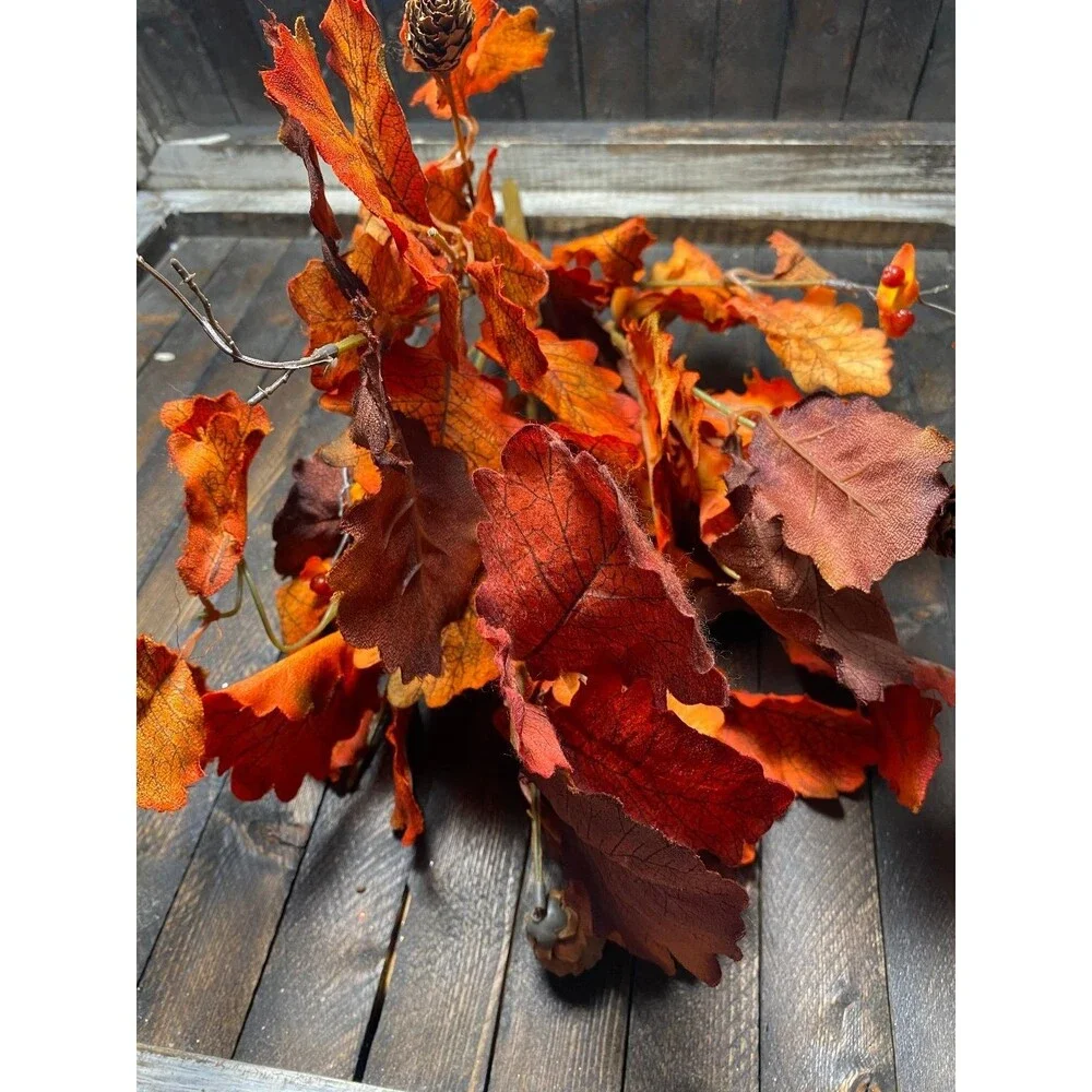Artificial Fall Foliage Spray Autumn Decorative Stem Berries Pinecones